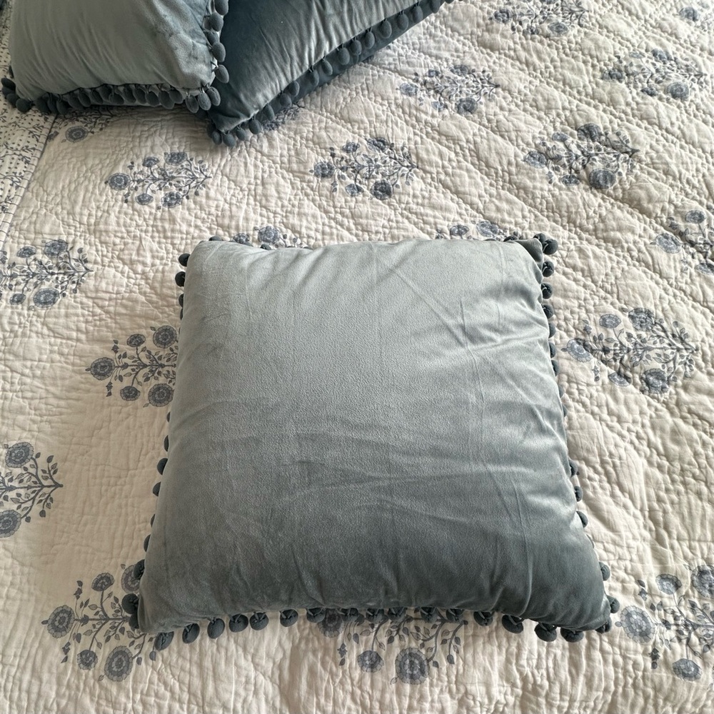 Elegant sky blue Velvet Throw Pillow